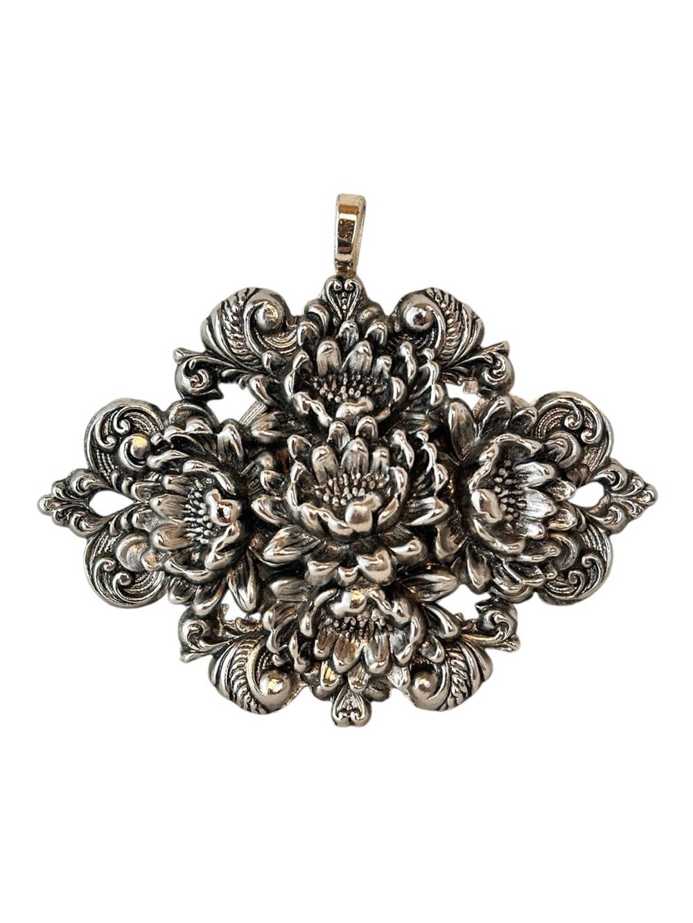 Ornate Art Nouveau Style Brooch / Pendant – Vintage-Inspired Statement Piece